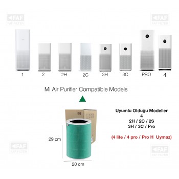 Xiaomi Mi Air Purifier Formaldehit Hepa Filtre EKO Filtre Rfid Etiketli 4 / 2H / 3H / 3C / 3H / 2S / PRO Uyumlu